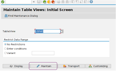 How-to find a maintenance dialogue for the SAP table